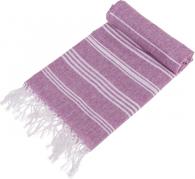 Immagine prodotto Ootb Telo hammam fouta bianco/viola (per sauna e spiagg (80 x 170 cm)