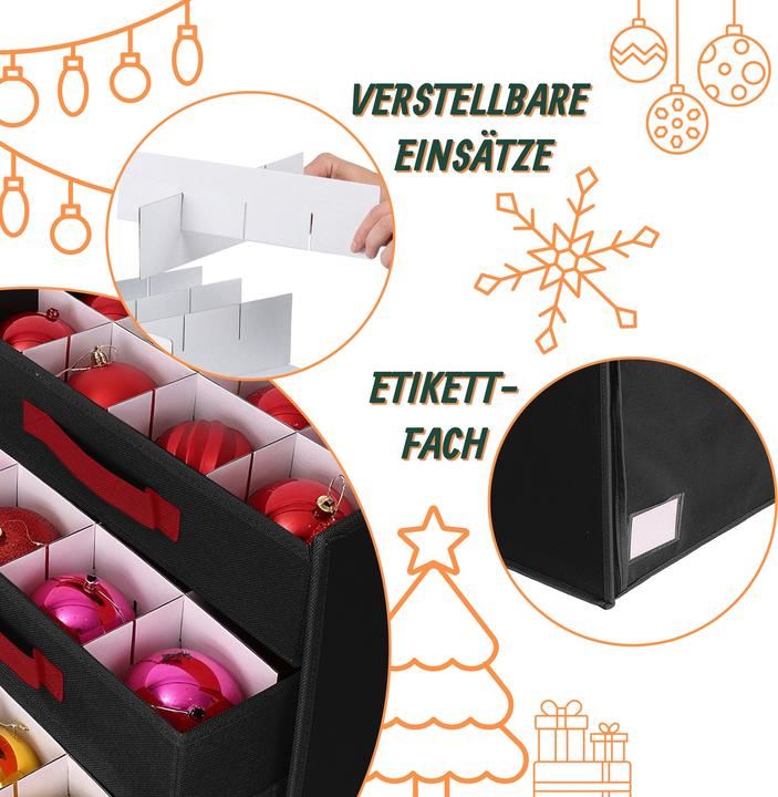 Produktbild Relaxdays Weihnachtskugel Aufbewahrungsbox (36.50 cm, 1x)