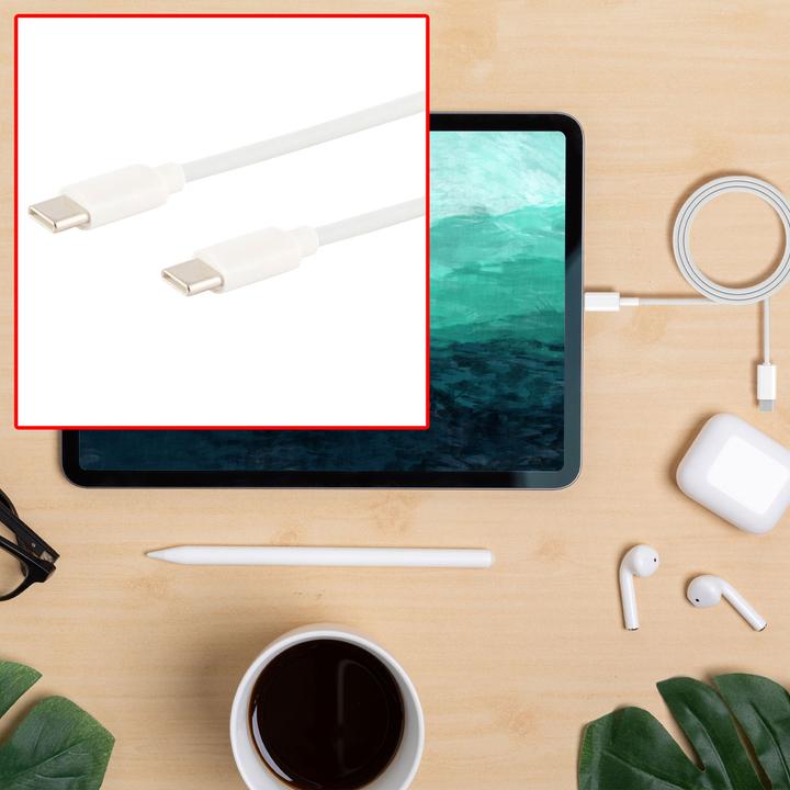 Produktbild S-Impuls 2er-Set Schnellladekabel USB-C auf USB-C, weiss, 1,5 m (1.50 m, USB 3.0, 60 W)