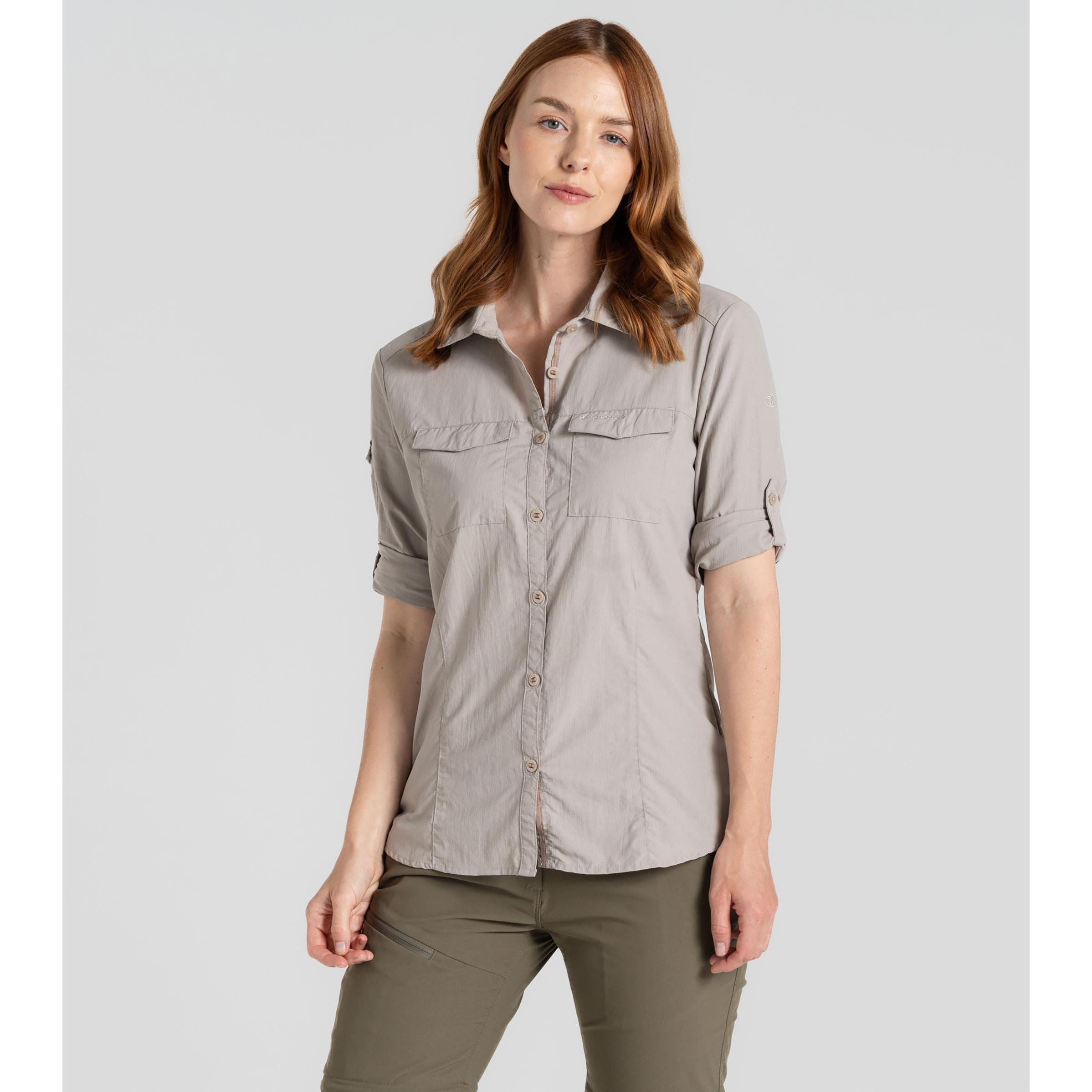 Thumbnail - Craghoppers, Damen, Bluse, Women's Nosilife Adventure Langarm Bluse III, Beige, (14, L)