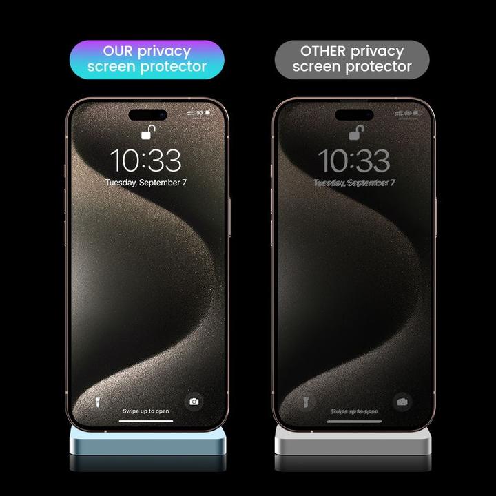 Produktbild Mobile Origin Privacy Screenwith easy applicator, 2 pack (2 Stk., Apple iPhone 15 Pro)