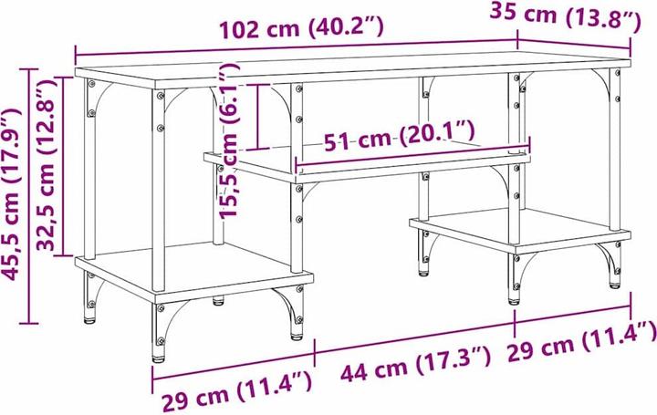Actual product image vidaXL TV-Schränk (35 x 102 x 45.50 cm)
