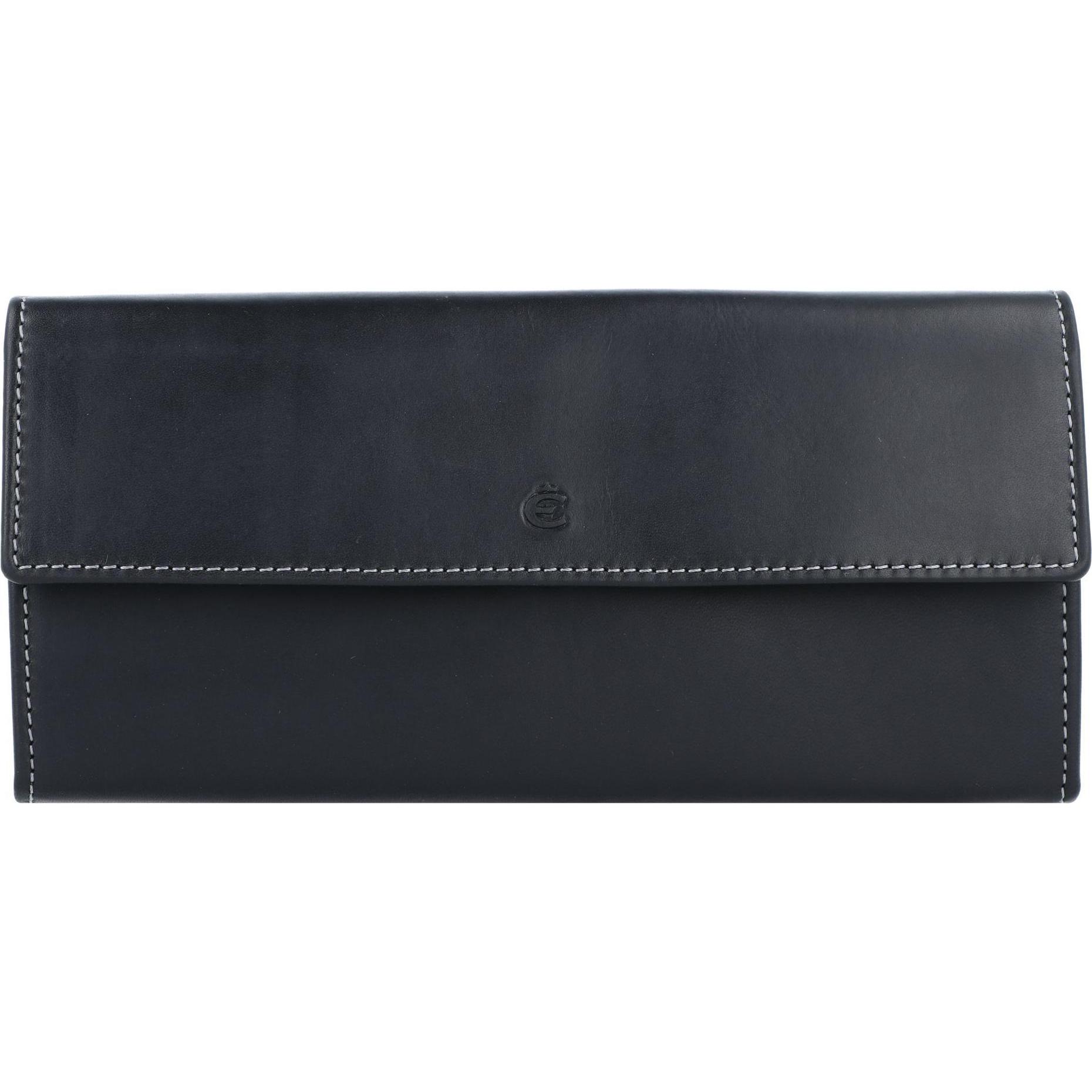 Esquire, Damen, Portemonnaie, Dallas Geldbörse Leder 18 cm, Schwarz