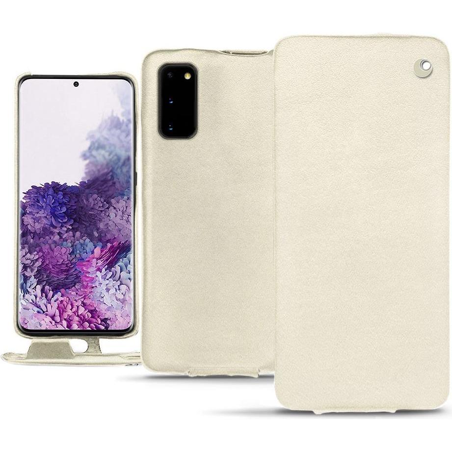 Noreve Lederschutzhülle vertikal (Samsung Galaxy S20), Smartphone Hülle, Weiss