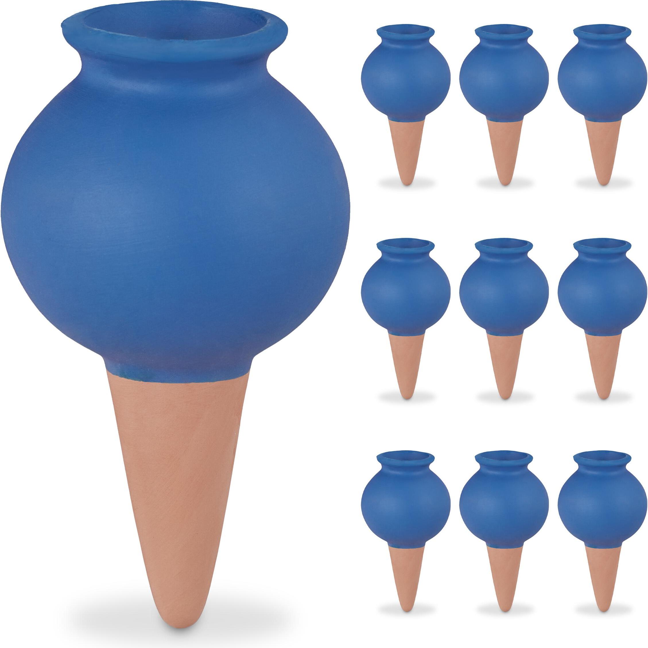 Relaxdays, Bewässerungskugeln + Tonkegel, 10x Tonkegel (Tonkegel Bewässerung)