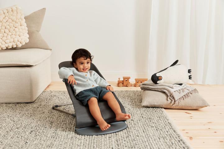 Actual product image BabyBjörn Bliss Woven Bundle - Baby Bouncer + Toy, Anthracite/Googly Eyes