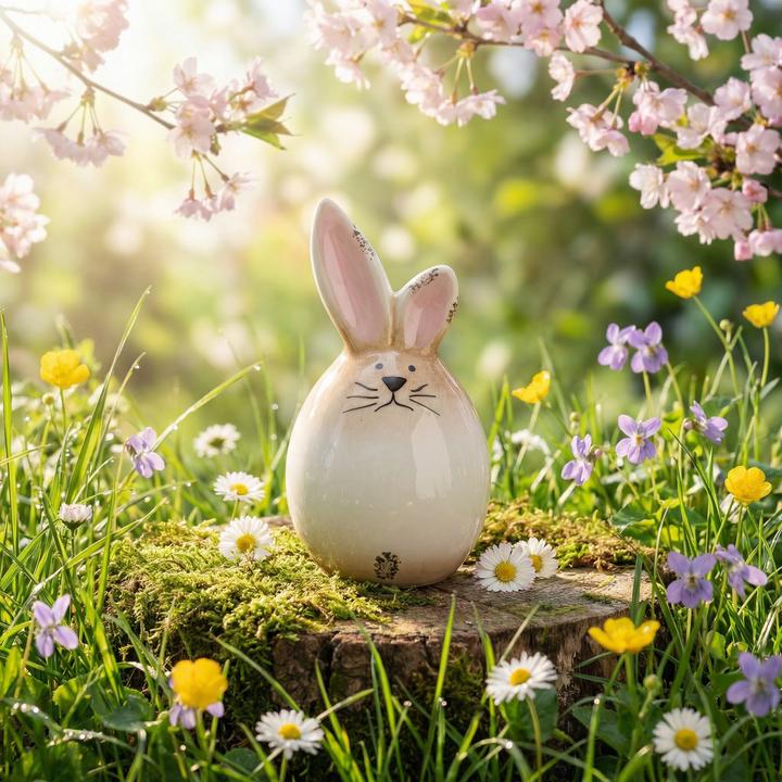 Actual product image Viana Keramik Osterhase Weiss Figur