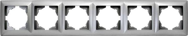 Actual product image Gunsan Visage 6-socket frame for 6 sockets switch dimmer silver