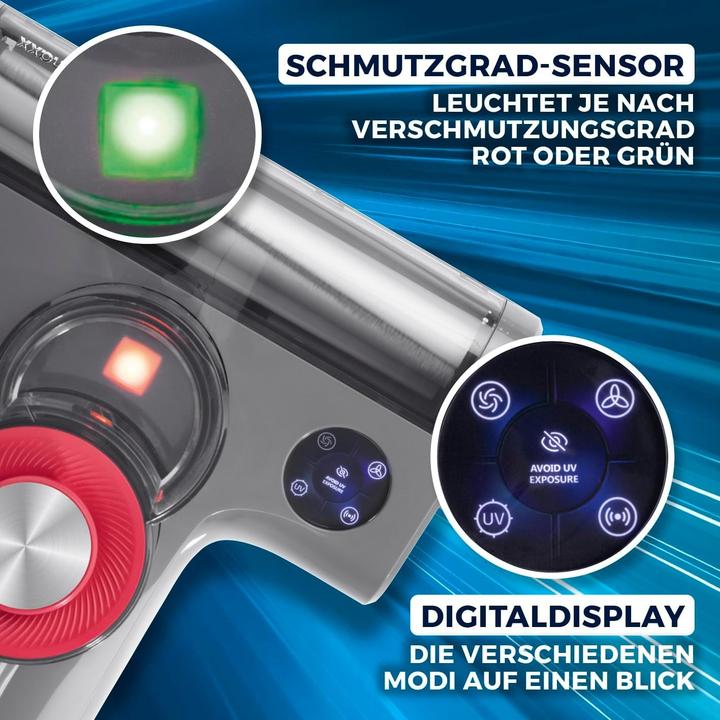 Immagine prodotto CleanMaxx Aspirapolvere rotante per acari con luce UV-C e filtro HEPA, elimina il 99% di acari e batteri