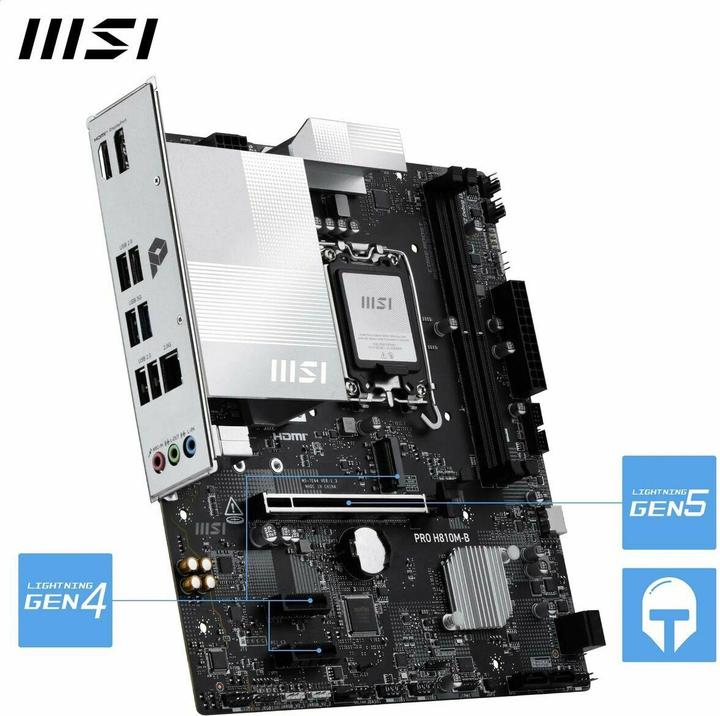 Actual product image MSI PRO H810M-B (H810,S1851,mATX,DDR5) (LGA 1851, Intel H810, mATX)