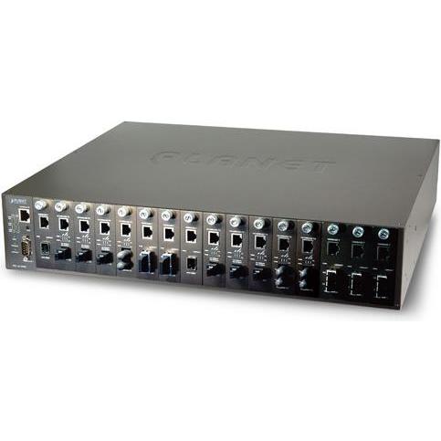 Planet SNMP Managed Media Converter Chassis (-48VDC) with redundant power option 48,3cm 19Zoll 16-slot (Media Konverter)...