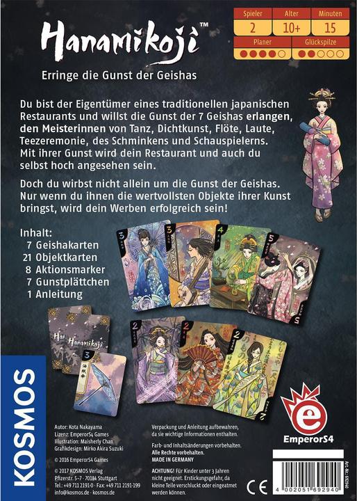 Produktbild Kosmos Hanamikoji (Deutsch, 2 Spieler)