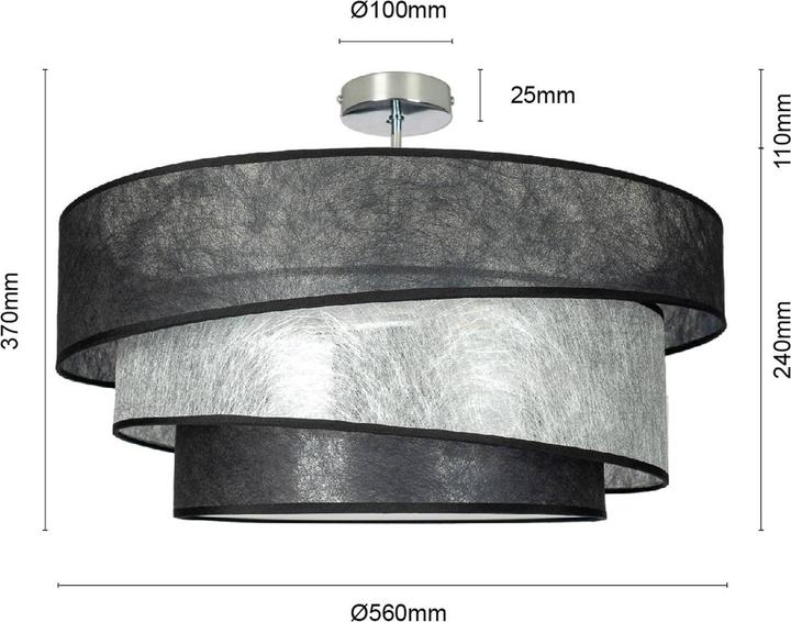 Produktbild Lindby Ayvira Deckenleuchte, schwarz, silber (E27)