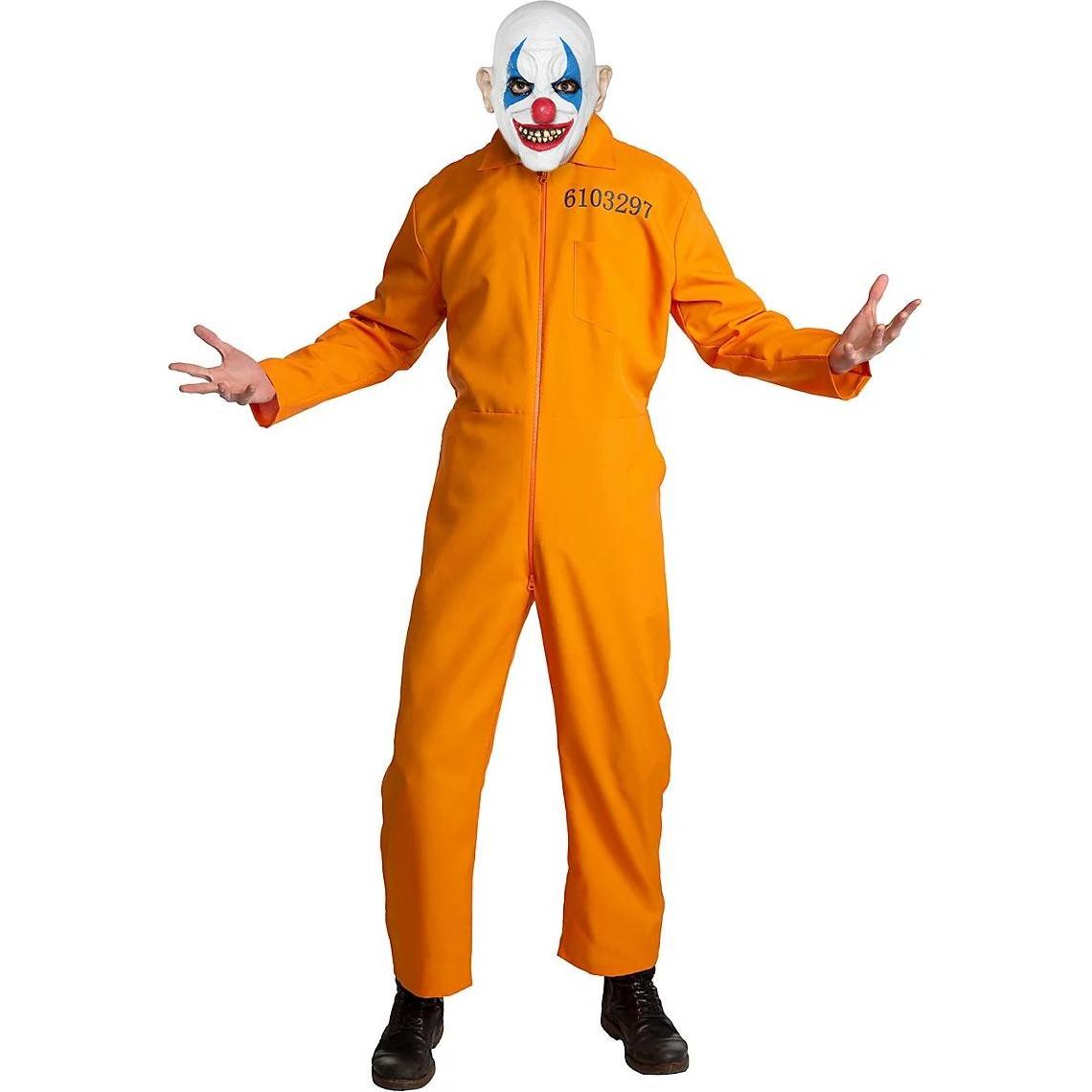 Metamorph Häftling Kostüm mit Clownsmaske (S)