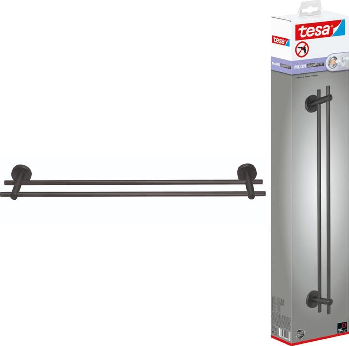 ® MOON double towel rail in Graphite