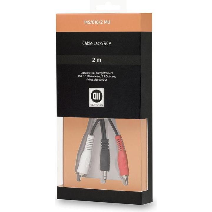 D2 Diffusion C ble Jack m le/2RCA m le 2 m noir (2 m), Cavo audio