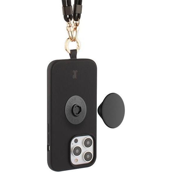 Just Elegance Copri collana con custodia PopSockets 3in1 Nero, Cordino per smartphone, Nero