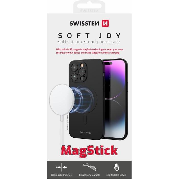 Swissten Soft Joy Case Magstick für Iphone 16 Pro Schwarz (Apple iPhone 16 Pro), Smartphone Hülle, Schwarz