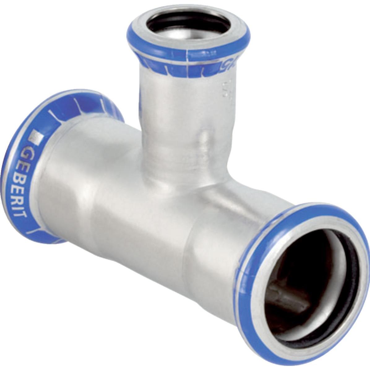 Geberit, Rohrverbindungstechnik, Mapress Edelstahl T-Stück reduziert, d42-18-42 (T-Verbindung)