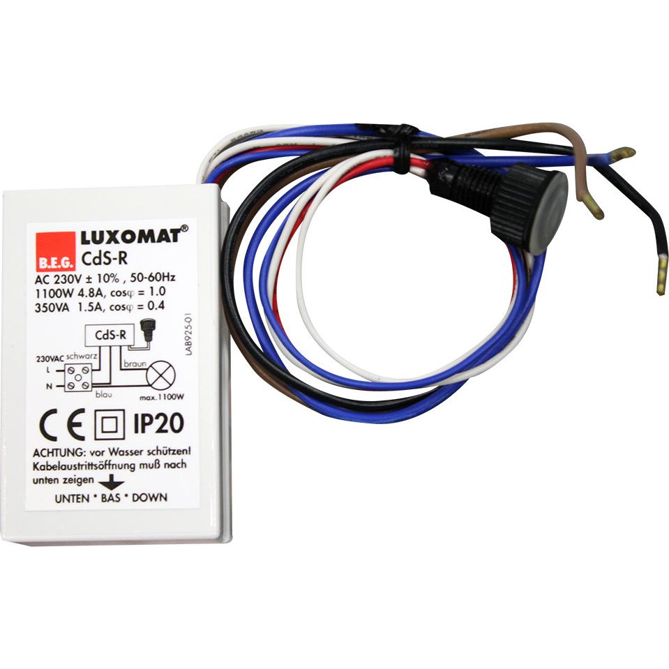 BEG, Zubehör Gebäudesicherheit, Luxomat Dämmerungsschalter 92365 CdS-R 230V Einbau