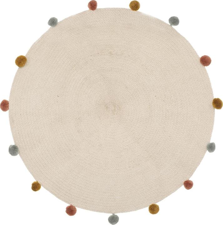 Actual product image Atmosphera Harlequin carpet bobbles d90, beige (90 x 90 cm)