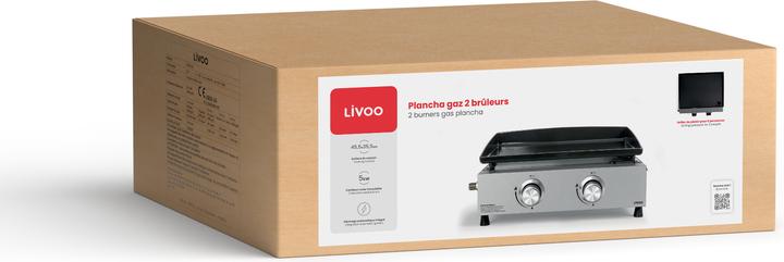 Actual product image Livoo 2 burners gas plancha