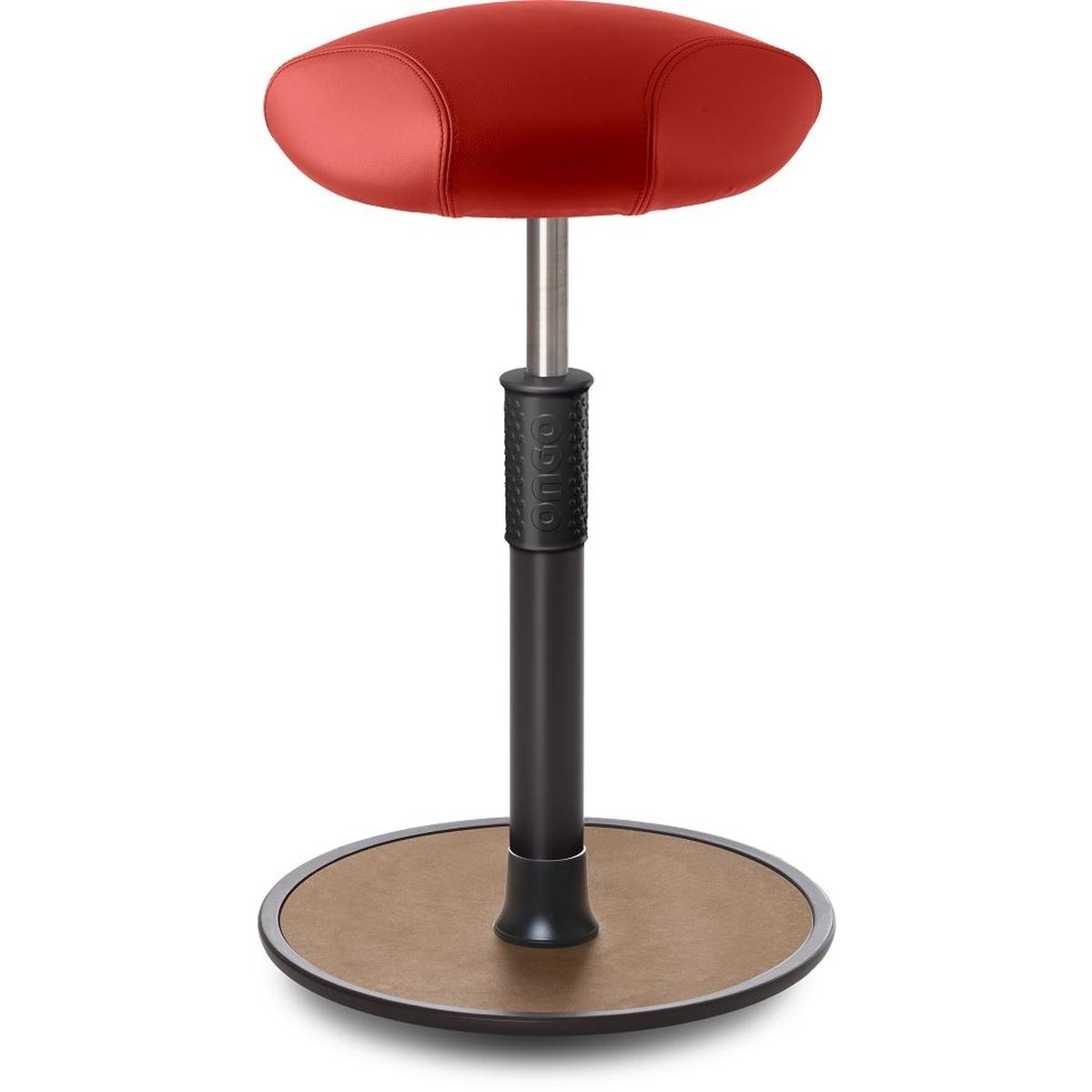Ongo, Bürostuhl, Sitz- Stehhocker Free Tall Triangel Boxmark Leder Rot schwarz /Natur