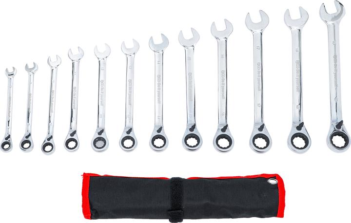 Actual product image BGS Ratchet ring spanner set (19 mm, 12 mm, 14 mm, 16 mm, 10 mm, 18 mm, 17 mm, 11 mm, 15 mm, 8 mm, 9 mm, 13 mm)