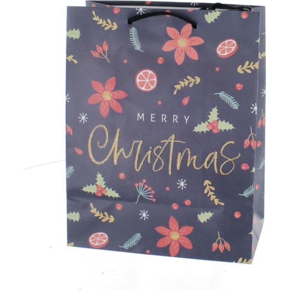 MICA Living, Geschenkverpackung, Geschenktasche Merry Christmas - ca. 17,5 x 9,5 x 22,5 cm (Geschenktüte, 1 x)