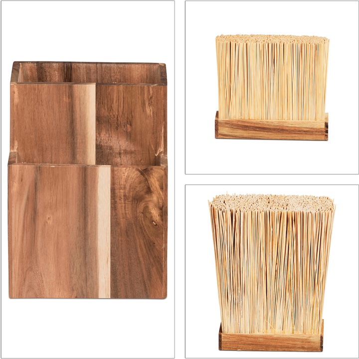 Actual product image Relaxdays Knife Block with Bristle Insert, For 11 Pieces