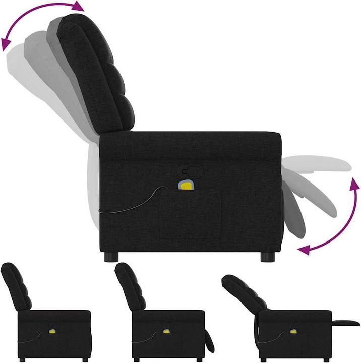 Immagine prodotto vidaXL Poltrona massaggiante in tessuto nero Poltrona massaggiante TV