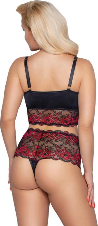 Productafbeelding Cottelli Collection Bh en slip zwart/rood 2XL (XXL)