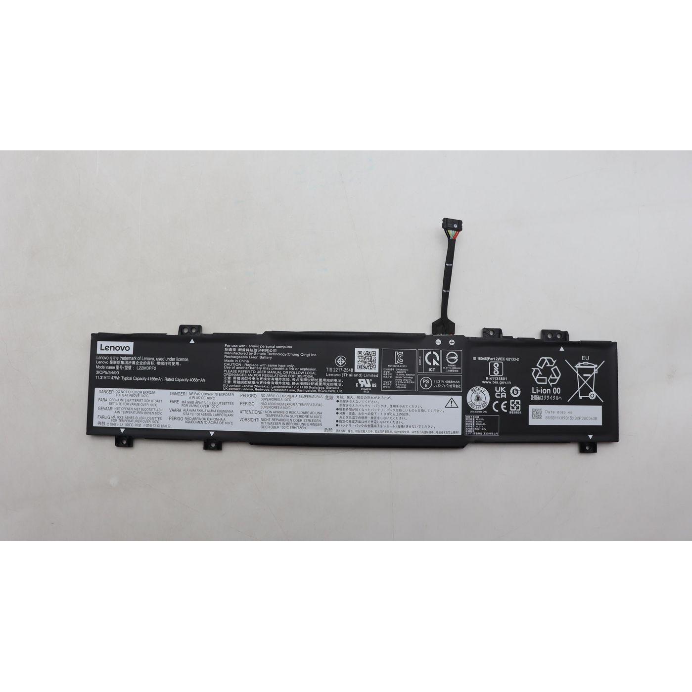 Lenovo BATTERY 3cell 47Wh 11.31V (3 Zellen, 3680 mAh), Notebook Akku