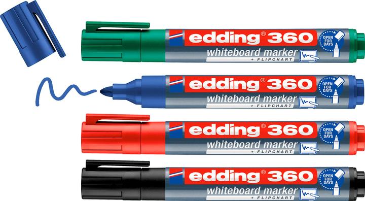 Immagine prodotto Edding Marcatori per lavagne bianche 360 (Multicolore, 3 mm, 4 x)