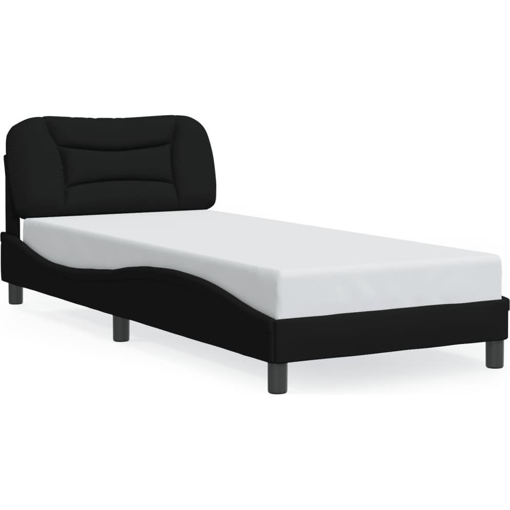 VidaXL, Bett, Bettgestell mit LED Stoff (90 x 190 cm)