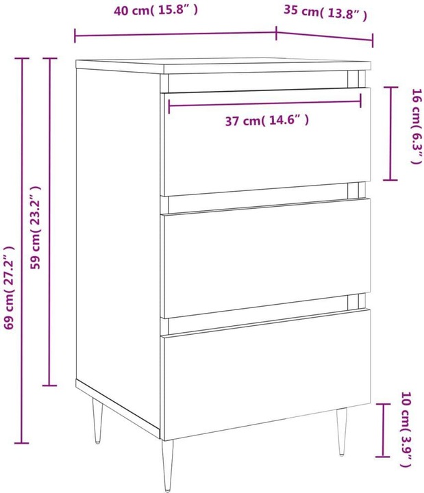 Image du produit VidaXL Seven (40 x 35 x 69 cm)