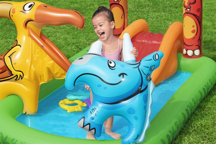 Image du produit Bestway Aire de jeux aquatiques et pataugeoire gonflable Jurassic Splash™ pour enfants 2,41 m x 1,40 m x 1,3