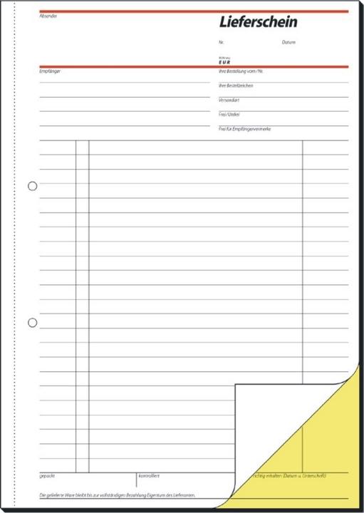 Nutritional values and ingredients Sigel Form book "Delivery note with receipt", A4, SD (80 x)