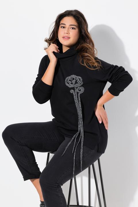 Produktbild Ulla Popken Sweatshirt, Blüten, Stehkragen, Langarm (46, 48)