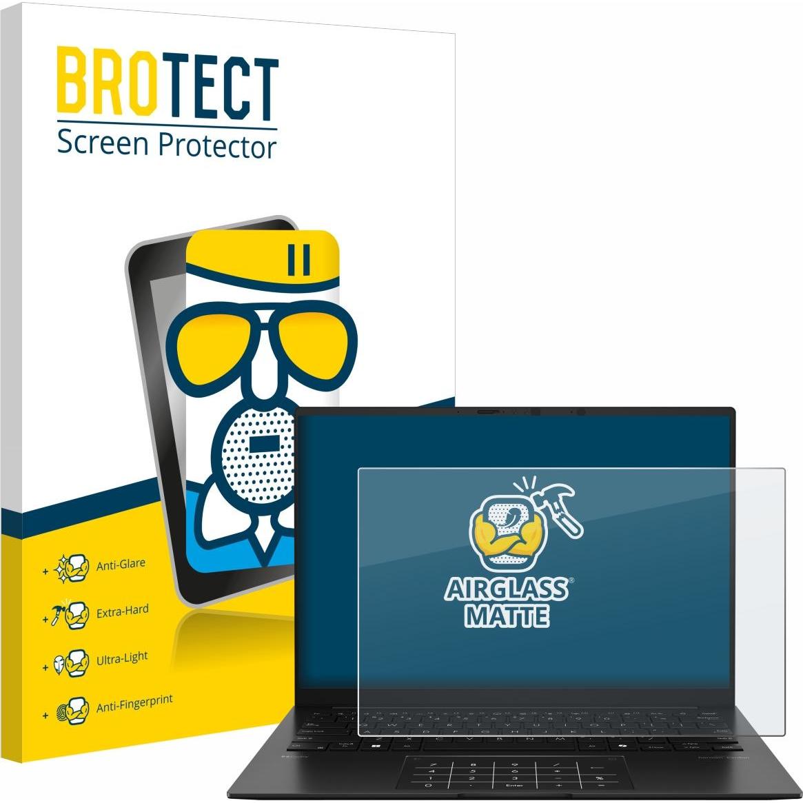 BROTECT AirGlass Panzerglasfolie Matt (35.56", 16 : 10), Notebook Schutzfolie