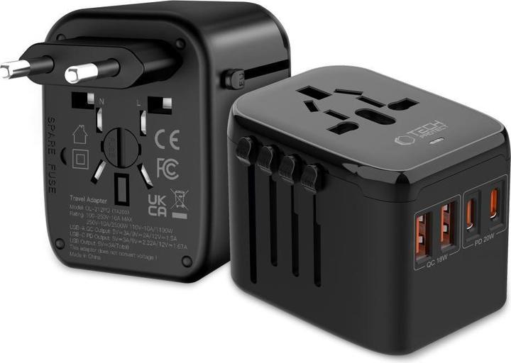 Produktbild Tech-Protect TA200 EU / UK / US / AU-Adapter - schwarz