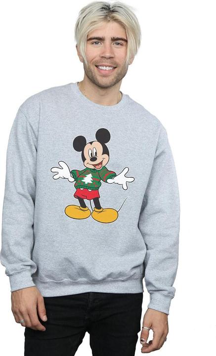 Actual product image Disney Mens Mickey Mouse Christmas Jumper Stroke Sweatshirt (XL)