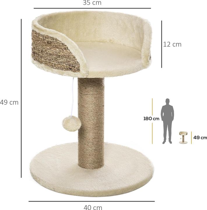 Produktbild PawHut Kratzbaum Spanplatte, Polyester Kaffee (49 cm, Kaffee)