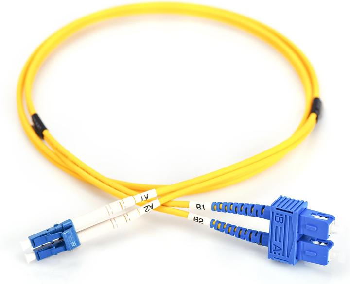 Produktbild Digitus LWL Patchkabel LC/SC 09/125µm Singelmode Duplex Halogenfrei mit Messprotokoll gelb 3m (3 m)