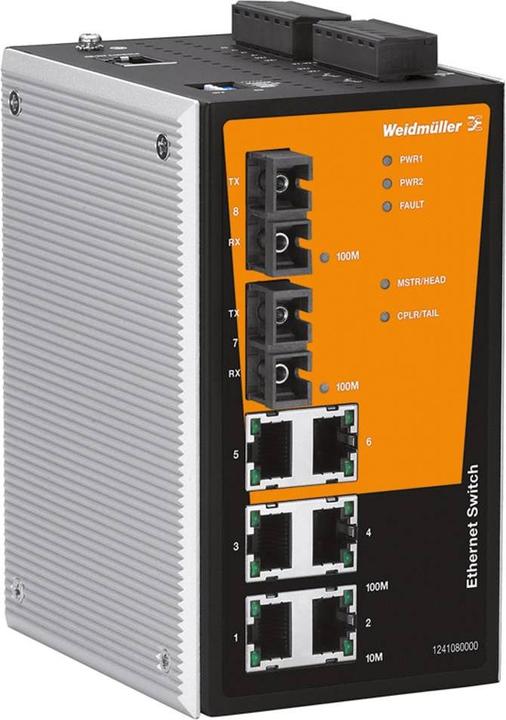 Actual product image Weidmüller Switch top-hat rail 6x10/100Mbps 2additional 1286800000 (6 Ports)