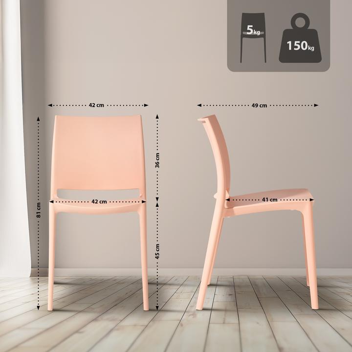 Image du produit CLP Chaise de jardin Meton empilable Résistant aux intempéries Résistant aux UV