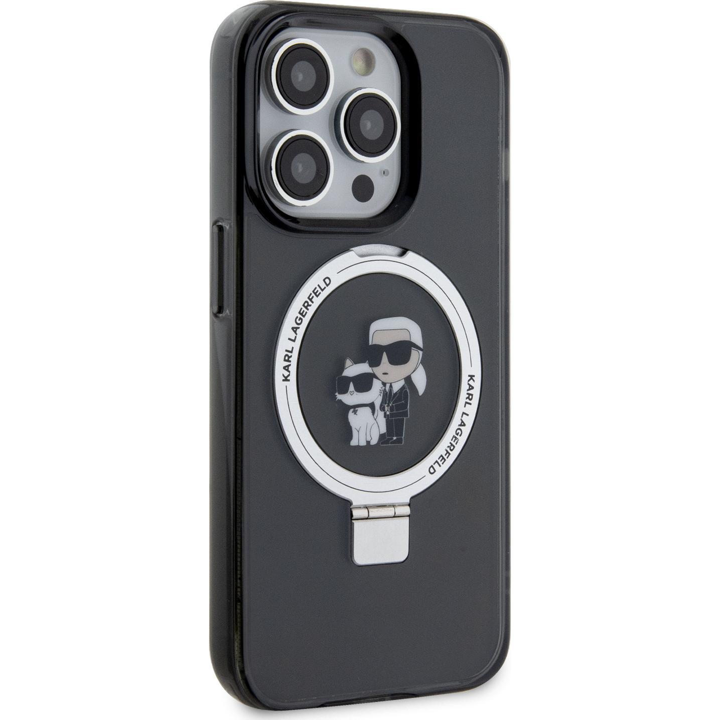 Thumbnail - Karl Lagerfeld KLHMP15XHMRSKCK iPhone 15 Pro Max 6.7" czarny/black hardcase Ring Stand Karl&Choupett (Apple iPhone 15 Pr...