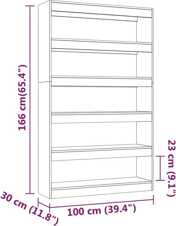 Immagine prodotto vidaXL Bücherregal (100 x 30 x 166 cm)