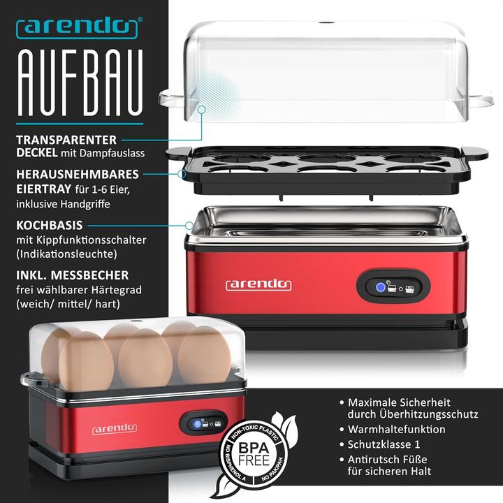 Actual product image Arendo Frühstücksset: Wasserkocher, Toaster & Eierkocher (1.50 l)