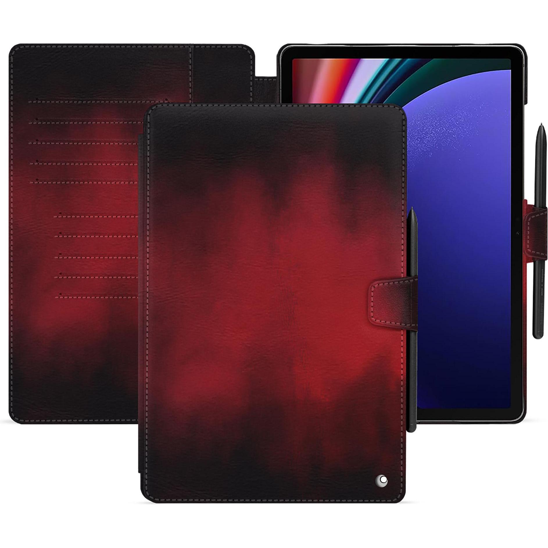 Noreve Lederschutzhülle Samsung Galaxy Tab S9+ (Galaxy Tab S9+), Tablet Hülle, Rot